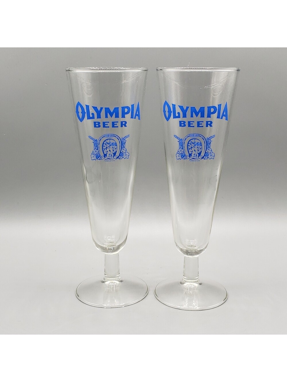Vintage Olympia Brewing Company Beer Pilsners Good Luck Horseshoe Tumwater QTY 2